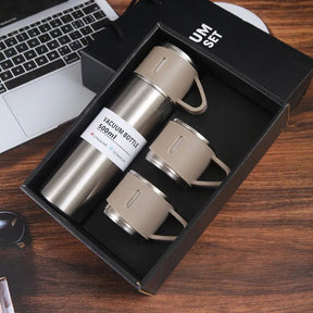 Vacuum Flask Set 500ml 12 Hour Lasting Hot & Cool 304 Steel Body